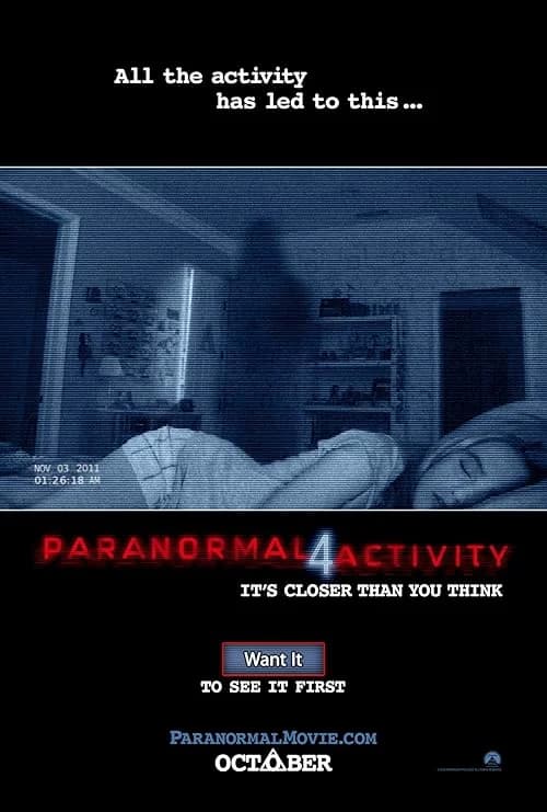 Paranormal Activity 4 film posteri